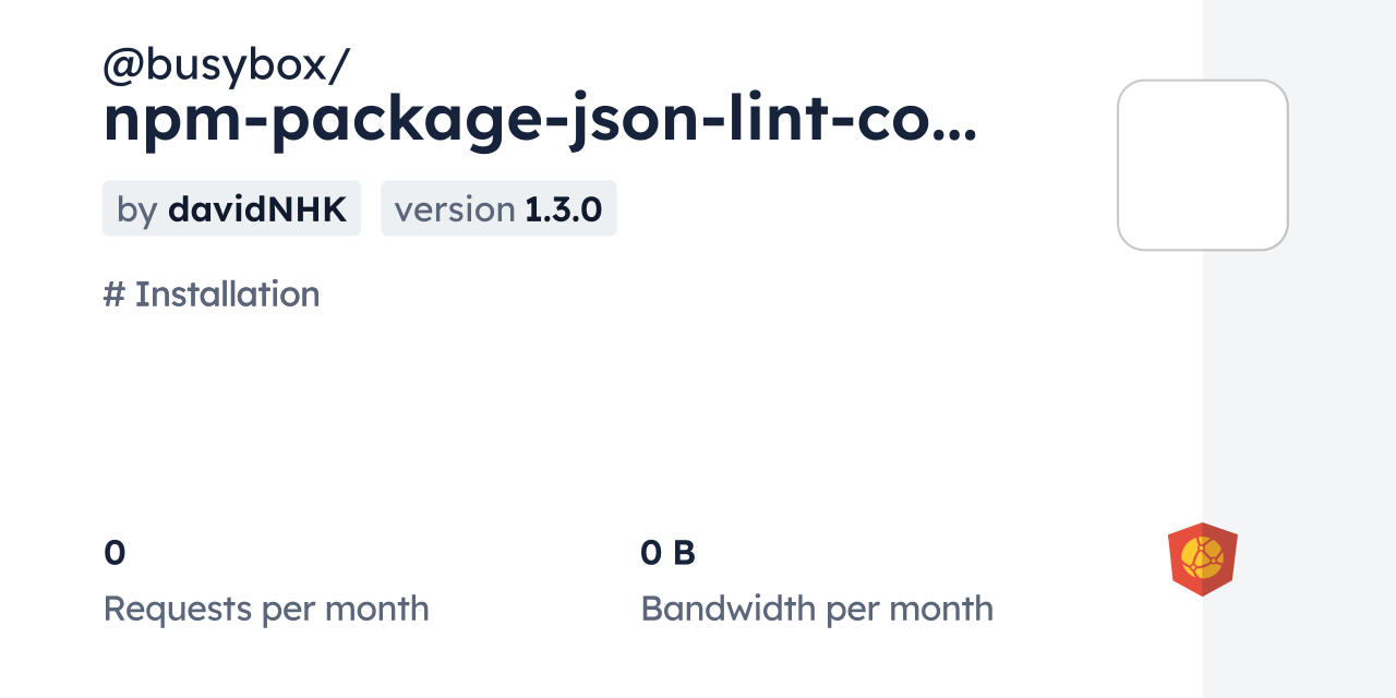 @busybox/npm-package-json-lint-config CDN By JsDelivr - A CDN For Npm ...