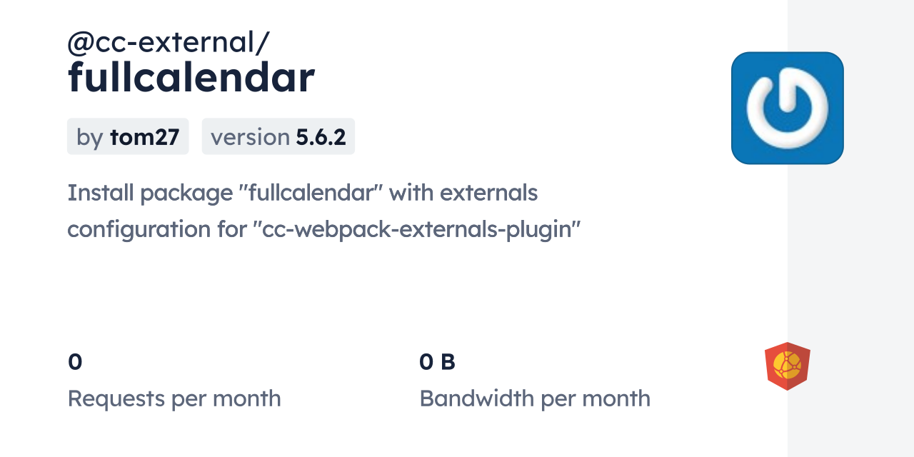 ccexternal/fullcalendar CDN by jsDelivr A CDN for npm and GitHub