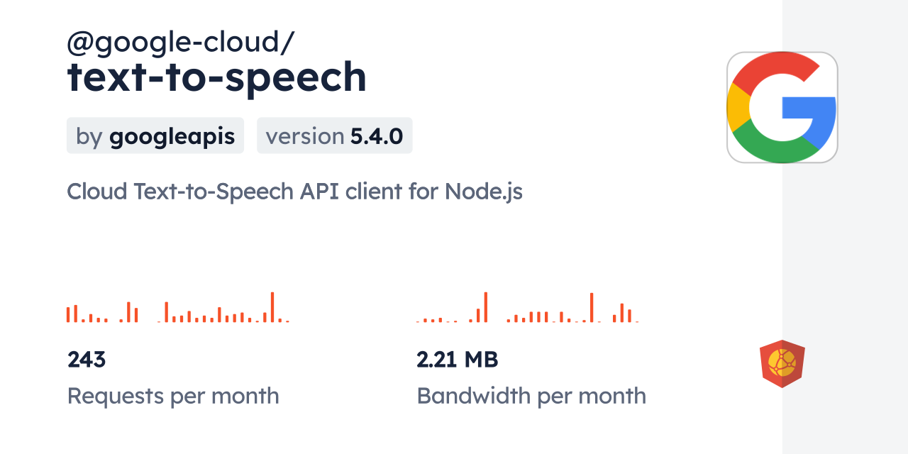 text to speech google npm