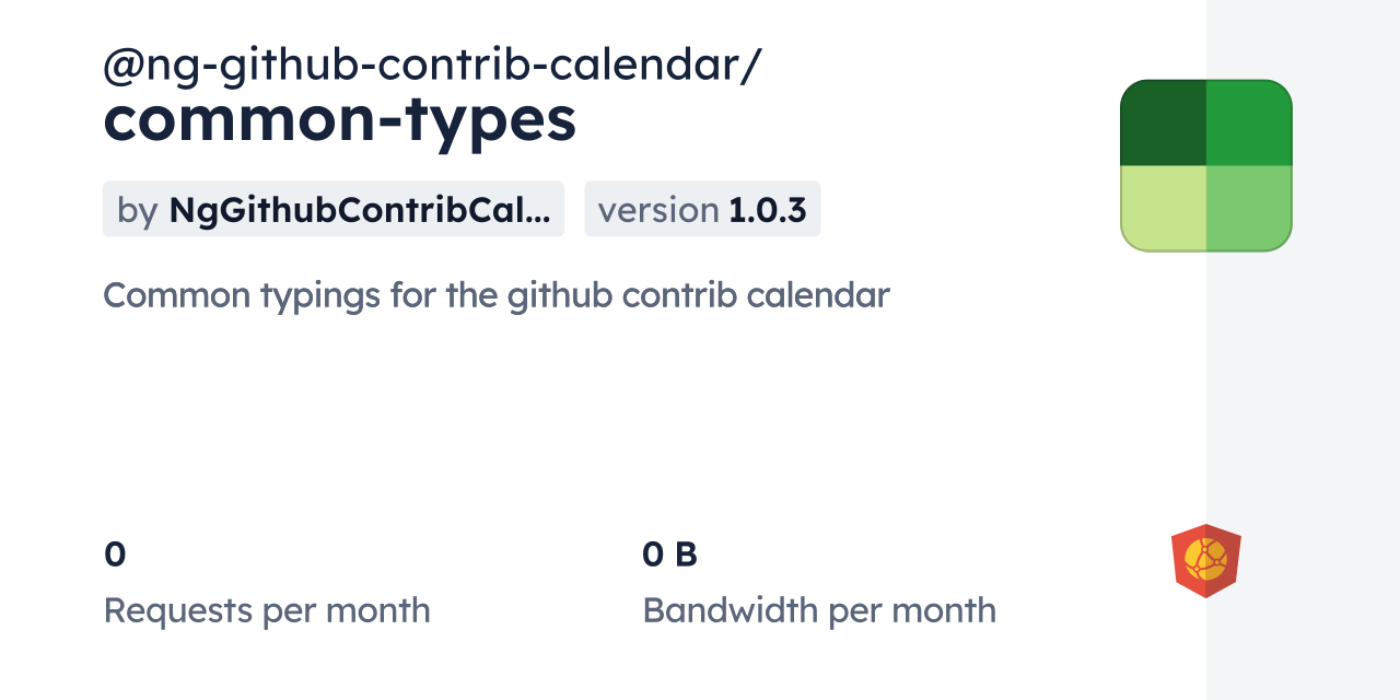 @ng-github-contrib-calendar/common-types CDN by jsDelivr - A CDN for ...