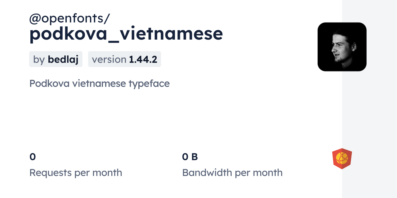 @openfonts/podkova_vietnamese CDN by jsDelivr - A CDN for npm and GitHub