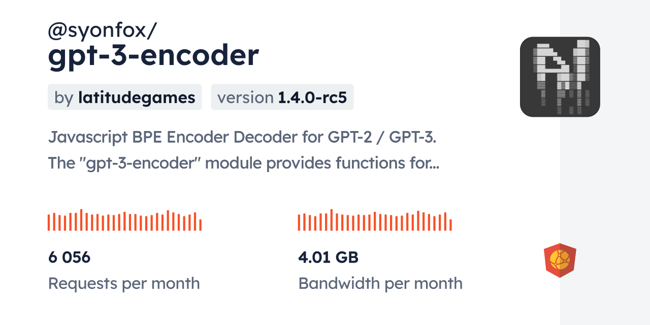 Syonfoxgpt 3 Encoder Cdn By Jsdelivr A Cdn For Npm And Github