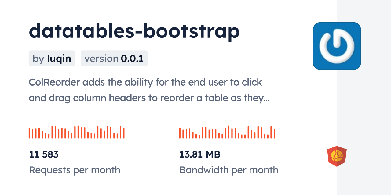 Datatables-bootstrap CDN By JsDelivr - A CDN For Npm And GitHub