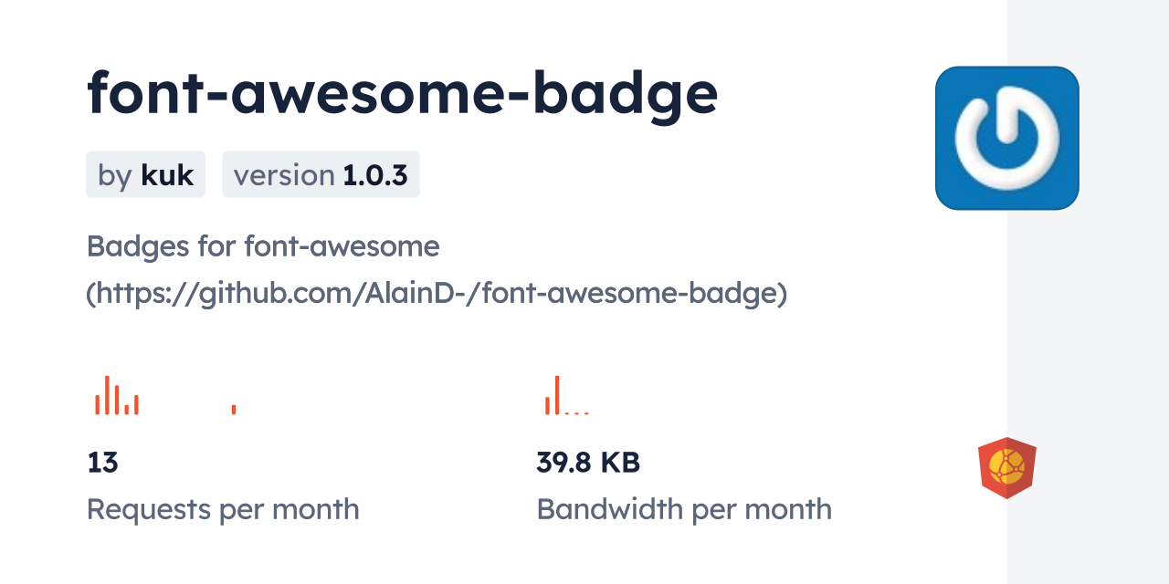 font-awesome-badge CDN by jsDelivr - A CDN for npm and GitHub