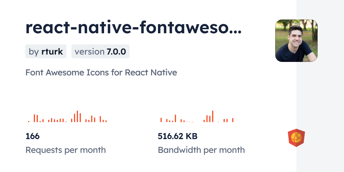 react-native-fontawesome CDN bởi jsDelivr là một dịch vụ CDN cho npm và GitHub. Nó cung cấp cho bạn các phiên bản mới nhất của Font Awesome React Native. Điều này giúp bạn tiết kiệm thời gian tải xuống và đảm bảo ứng dụng của bạn luôn cập nhật nhất.