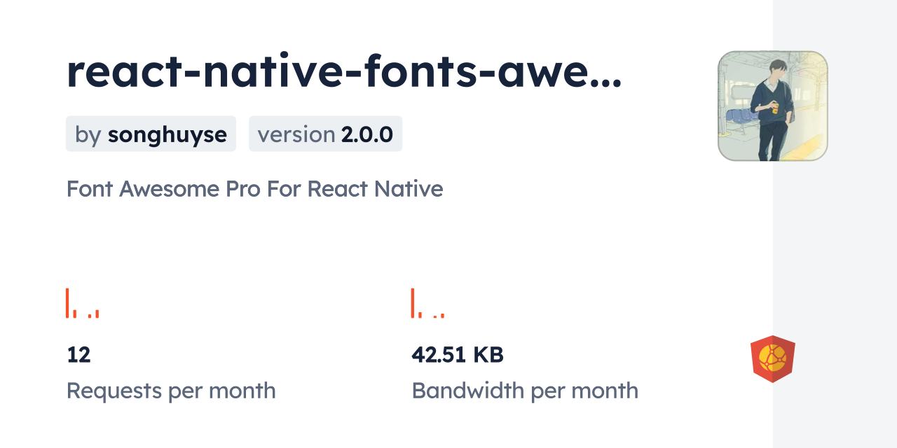 Việc tích hợp Font Awesome vào ứng dụng React Native trở nên dễ dàng hơn với gói npm react-native-fonts-awesomepro. Gói này giúp bạn dễ dàng truy cập và sử dụng các nhãn hiệu Font Awesome trong ứng dụng của mình. Sản phẩm của bạn sẽ trở nên rực rỡ hơn với những biểu tượng và chữ cái độc đáo.