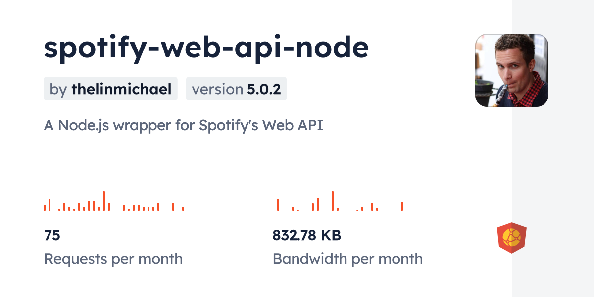 GitHub - thelinmichael/spotify-web-api-node: A Node.js wrapper for Spotify's  Web API.